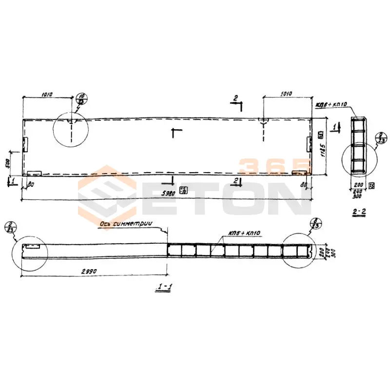 Панели стеновые Серия СТ 02-33 ПСЛ 30-2 б-1,2-6 (СТ 02-33)