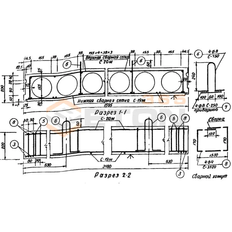 Панели с круглыми пустотами Серия ИИ 01-02 МБ 4 (ИИ 01-02)