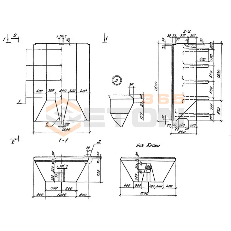 Блоки контурные рядовые Серия 3.501.1-150 1К 18-25
