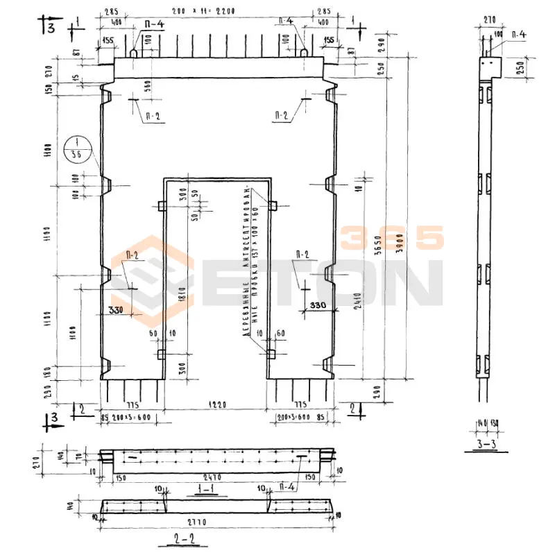 Диафрагмы жесткости Серия ИИ 04-6 Д 1-28-42 п (ИИ 04-6)