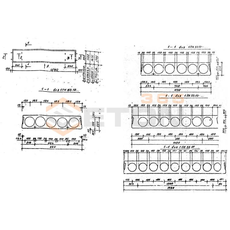 Плиты многопустотные Серия 1.141.1-31с 1ПК 53-12-8 АтV с8 (1.141.1-31с)