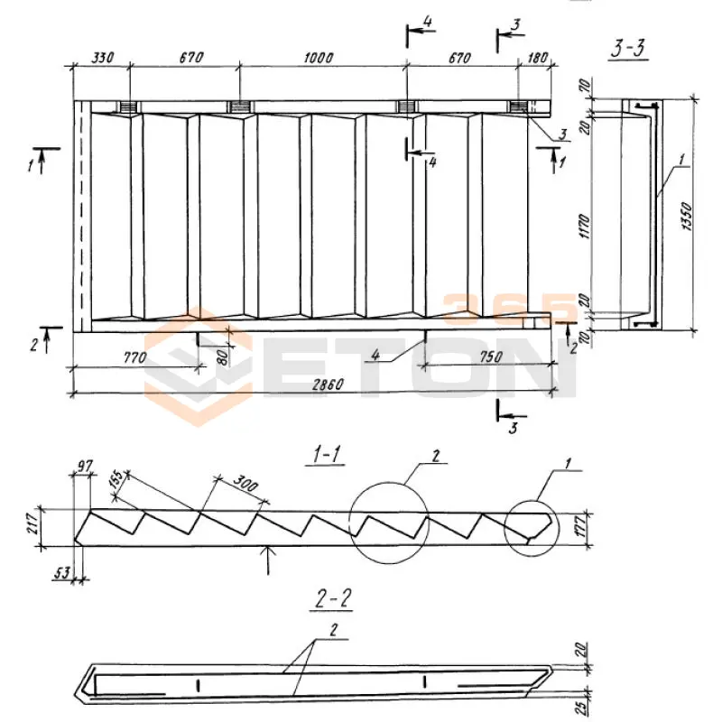 Лестничные марши Серия 1.100.1-7 ЛМ 29-13-14-4