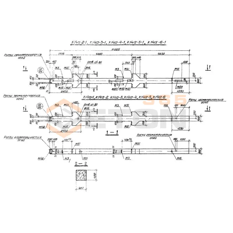 Колонны железобетонные (р.ч.346.3-07-31 КЖИ, инд.) К 14а-3-1 оц
