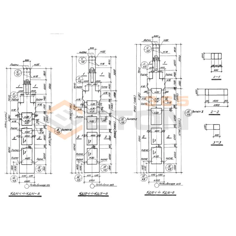 Колонны двухветвевые Серия КЭ 01-60 КД 14-4 (КЭ 01-60)
