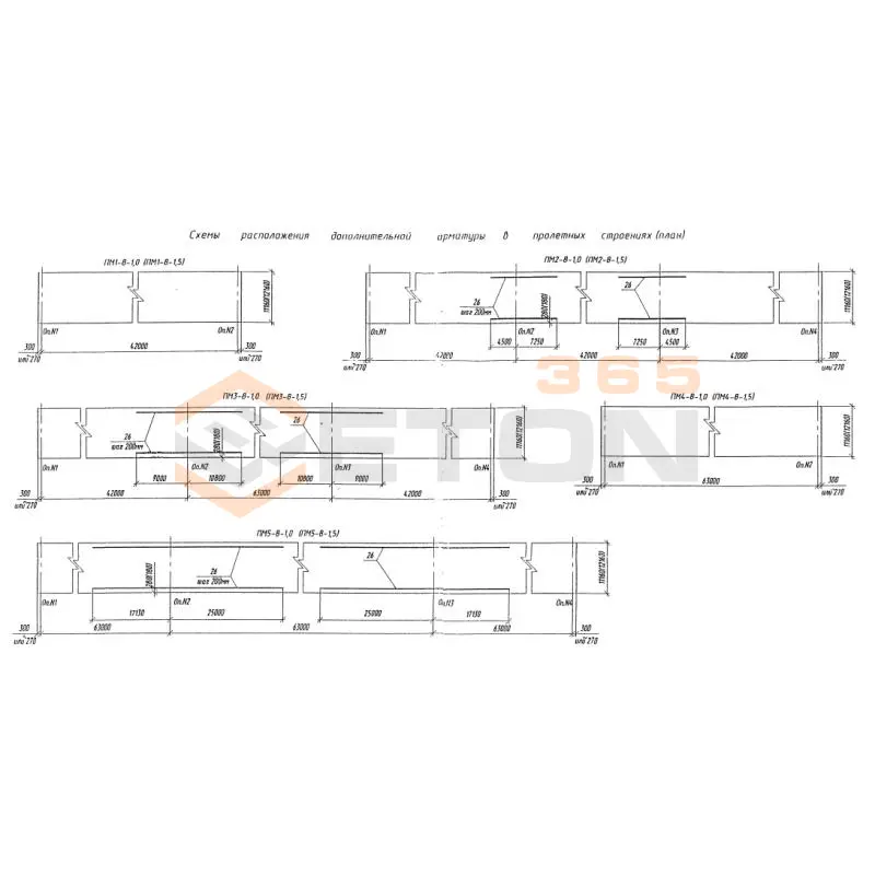 Плиты монолитные Серия 3.503.9-110.93 ( 3.503-50 ) ПМ 2-8-1,0