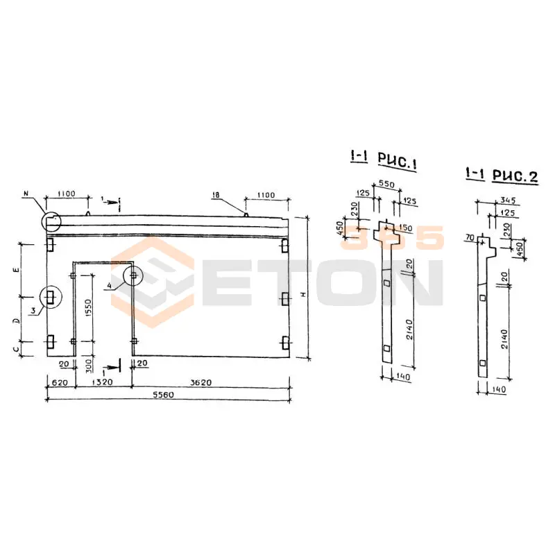 Диафрагмы жесткости Серия 1.020-1 1ДПК 56-28 (1.020-1)