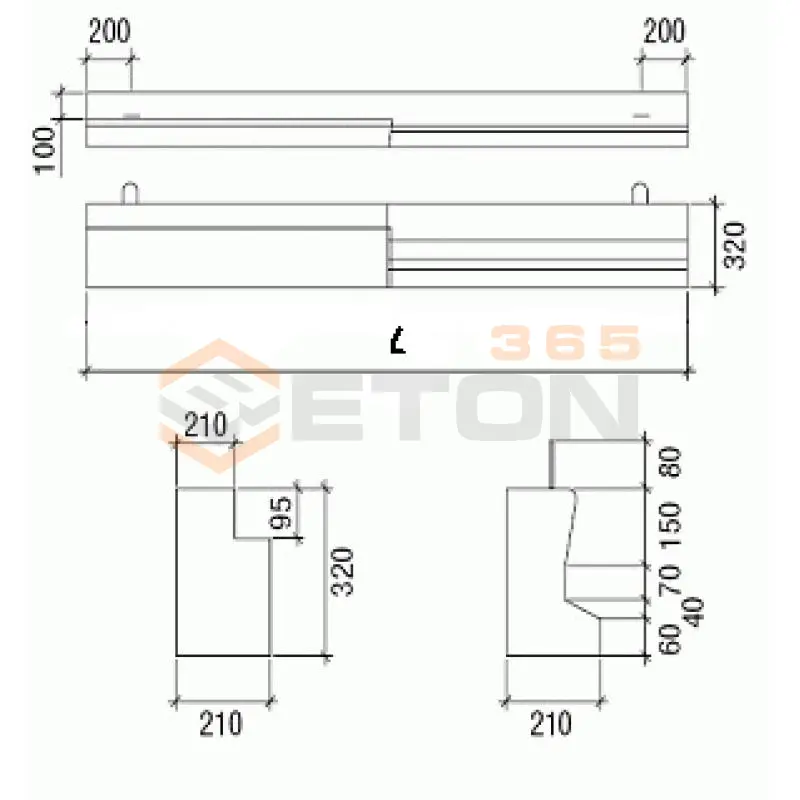 Балки лестничные (1.22-03, инд) БЛ 33-2,3