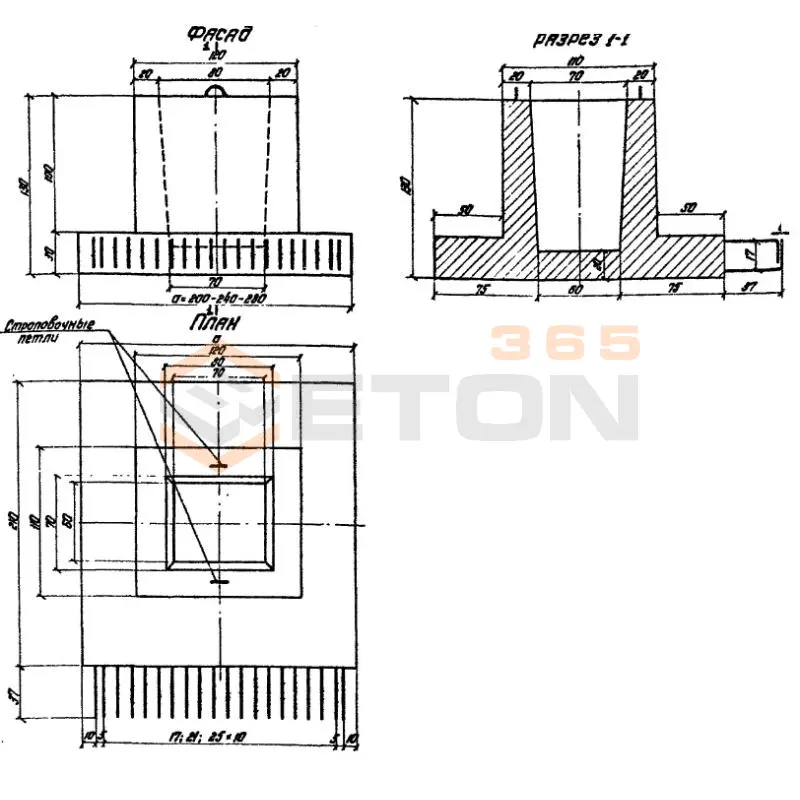 Фундаменты Серия 3.503-28 Ф 1 (3.503-28)