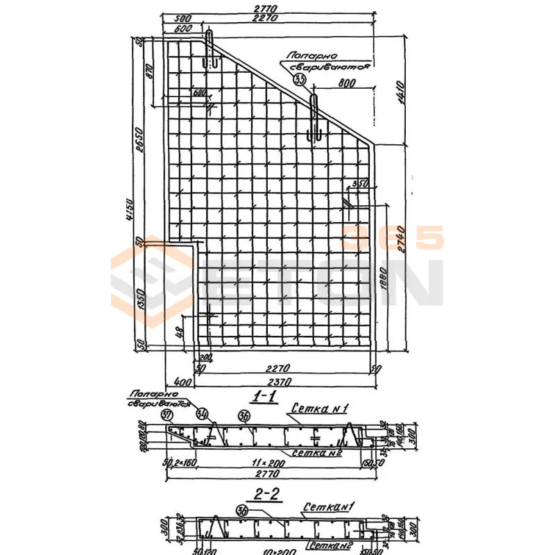 Откосные стенки серия 3.501.1-177.93 (3.501.1-126, 3.501-104, Шифр 2175рч) Блок 58 л