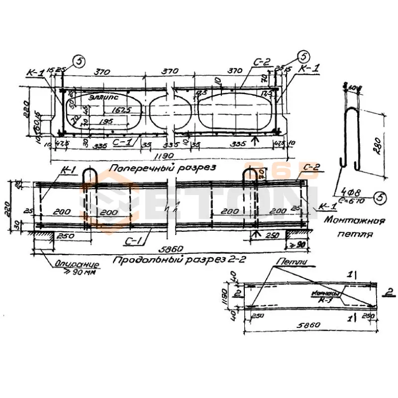 Панели с овальными пустотами Серия ИИ 01-02 ПО 60-12 (ИИ 01-02)