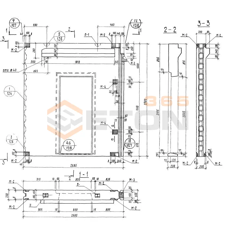 Блоки внутренних стен Серия 1.134-1 СБВЛ 27-2-30 т-4 п (1.134-1)