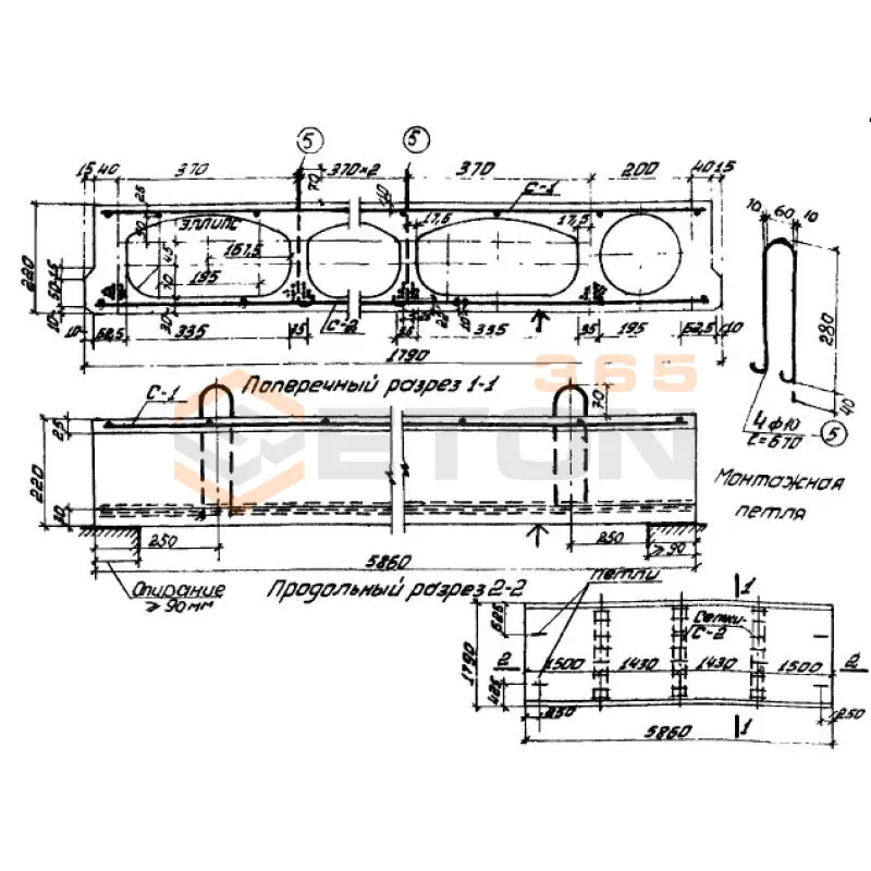 Панели с овальными пустотами Серия ИИ 01-02 ПОНТ 60-18 (ИИ 01-02)