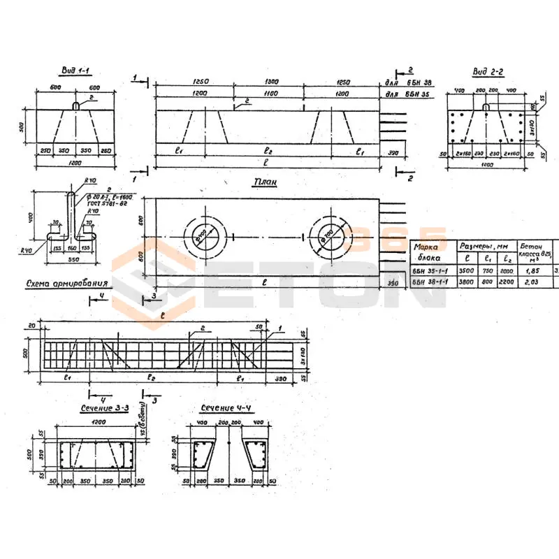 Блоки насадок Серия 3.503.1-79 6БН 38-1-1