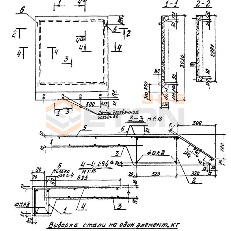Плиты надсилосные Серия 3.702-1/79 ПНт 2