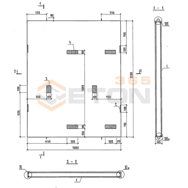 Панели шахт лифтов Серия 1.289.1-2 ПШЛ 63б-33-2