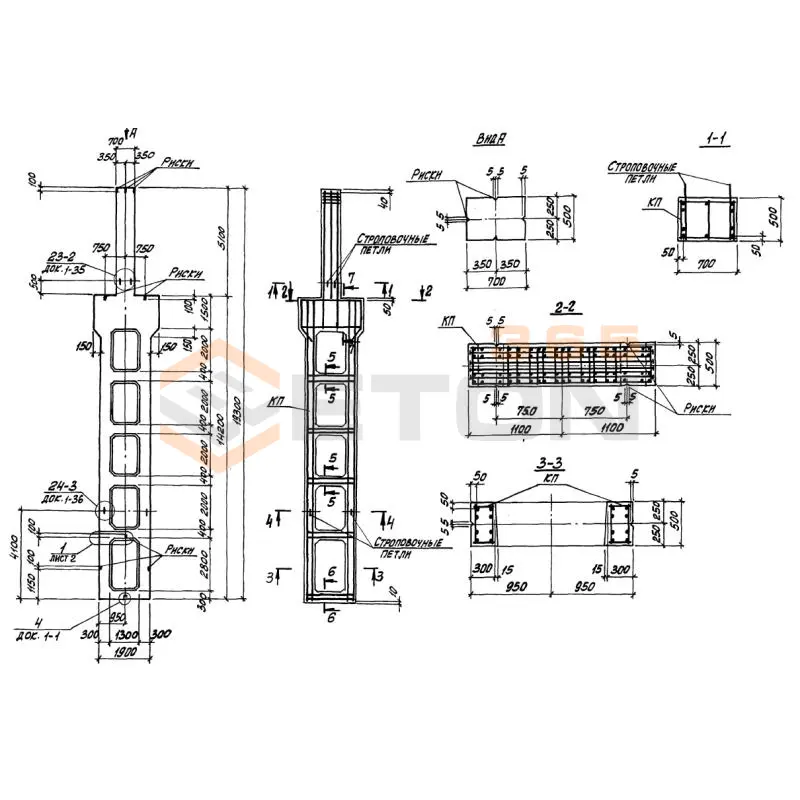 Колонны двухветвевые Серия 1.424.1-9 6КД 180-3,5