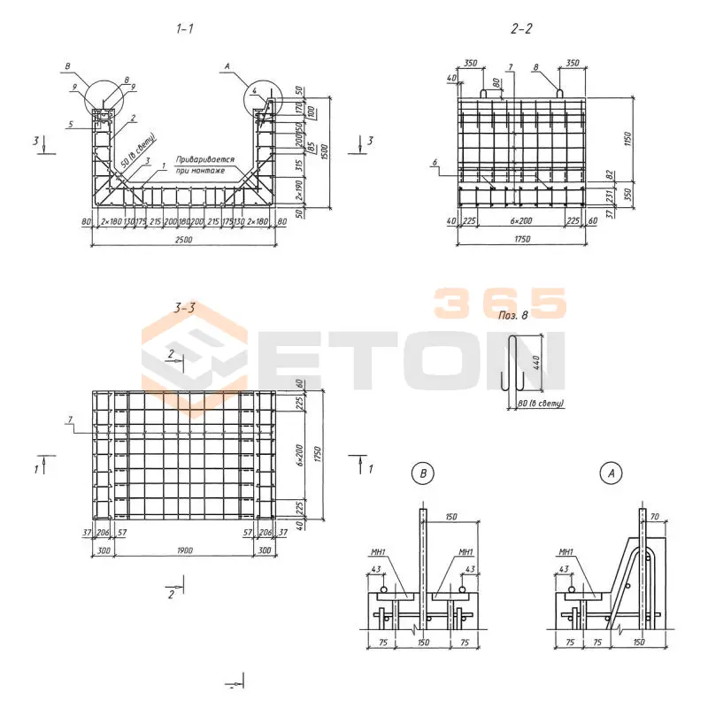 Блоки лотков Серия 3.501.9-181.95 м Л 6-175 м