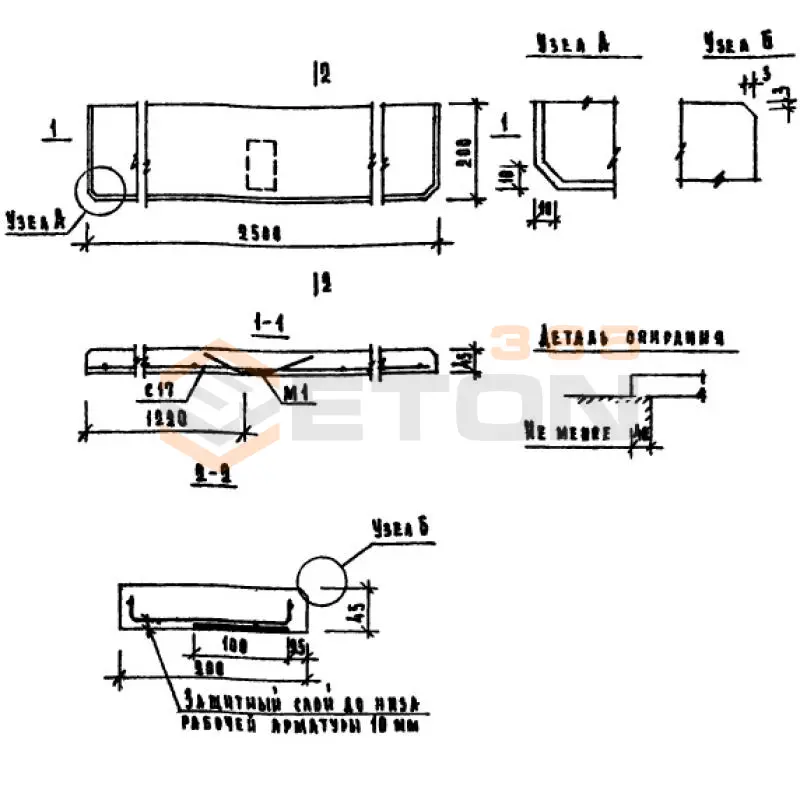 Плиты подоконные Серия 1.136-1 ЛО 25-20 (1.136-1)