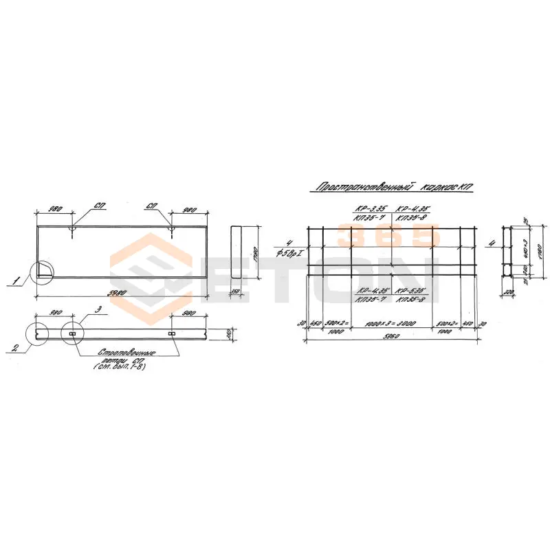 Панели стеновые толщиной 350 мм Серия 1.030.1-1/88 ПС 60-18-3,5-5 л