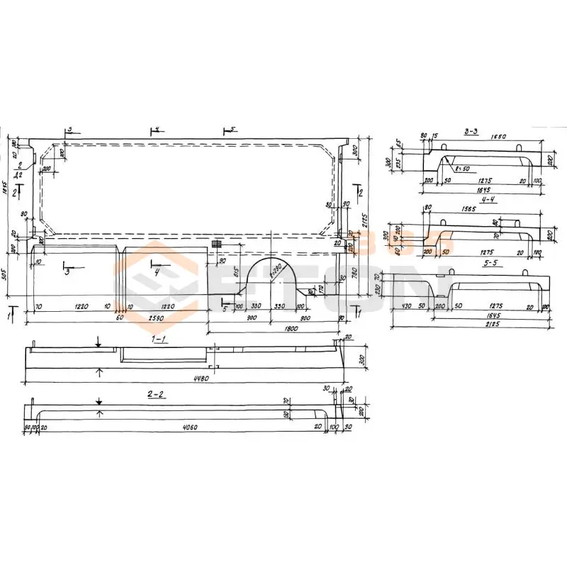 Лестничные площадки Серия 1.100.1-7 2ЛП 45-21-4 ш