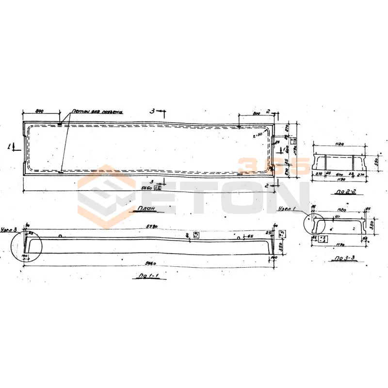 Плиты ребристые Серия ИИ 64 П 1-4 (ИИ 64)