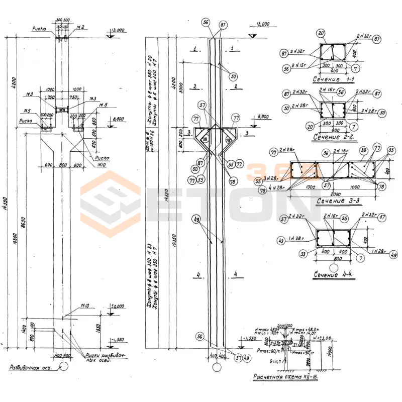 Колонны Серия КЭ 01-06 К II-16 (КЭ 01-06)
