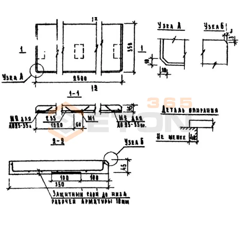 Плиты подоконные Серия 1.136-1 ЛО 25-35 л (1.136-1)