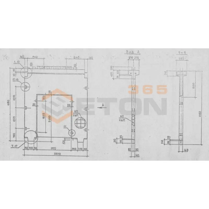 Диафрагмы жесткости Серия 1.020.1-2с/89 2Д 34-42-1-3 с