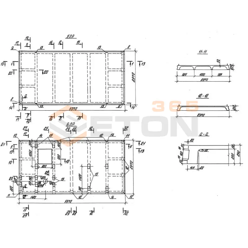 Плиты покрытия Серия 3.900.1-10 5ПР 4