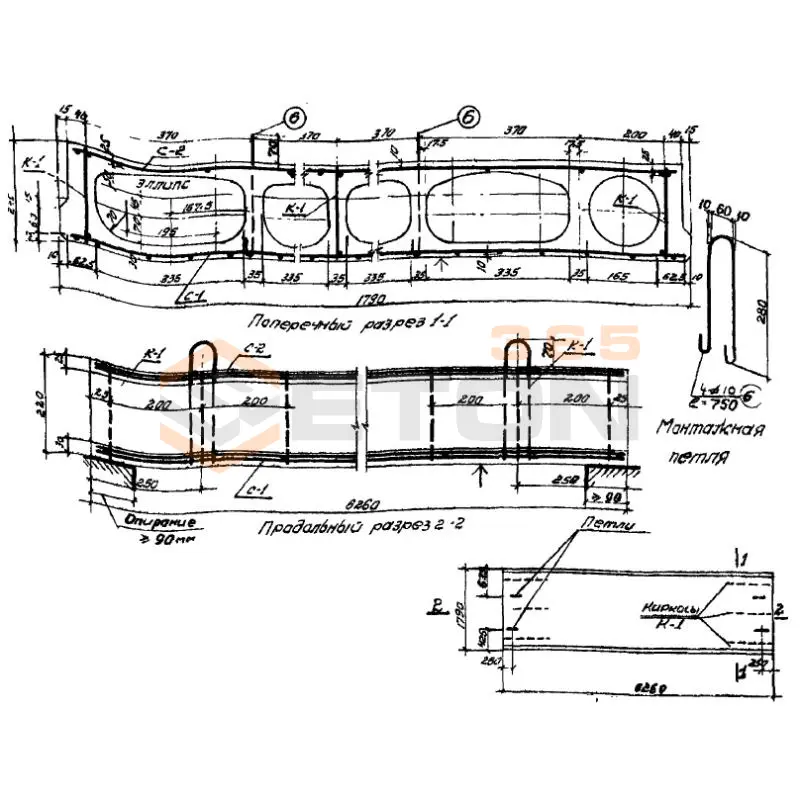 Панели с овальными пустотами Серия ИИ 01-02 ПО 64-18 (ИИ 01-02)