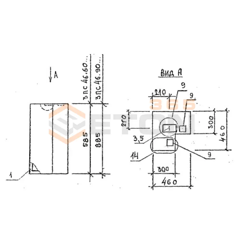 Панели стеновые толщиной 300 мм Серия 1.030.1-1 3ПС 46-90-30 л