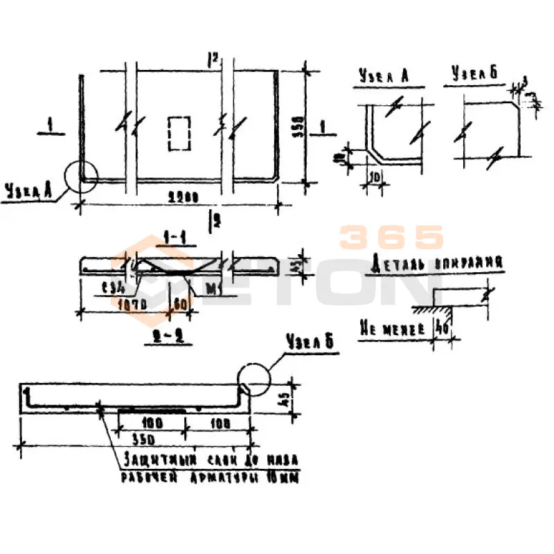Плиты подоконные Серия 1.136-1 ЛО 22-35 (1.136-1)