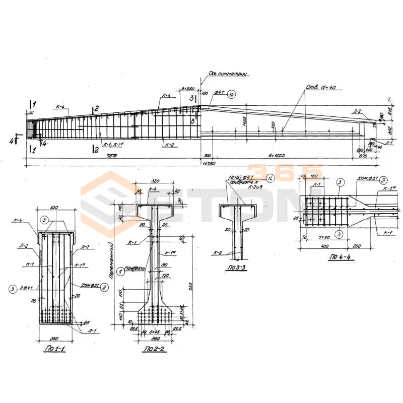 Балки Серия ПК 01-06 Б 2-15-3