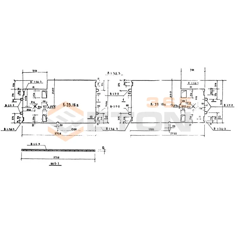 Крышки санитарно-технических кабин Серия 75 К 28-16 л