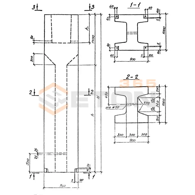 Блоки-стаканы верхние Серия 0-221-84 ВБ 9-10-60-1