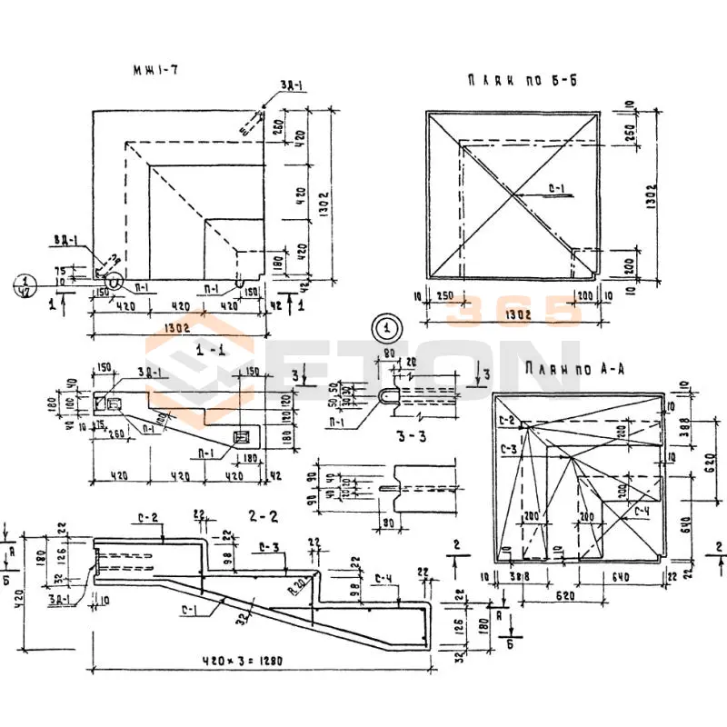 Элементы лестниц ТП 320-55 МЖ 1-7 (ТП 320-55)