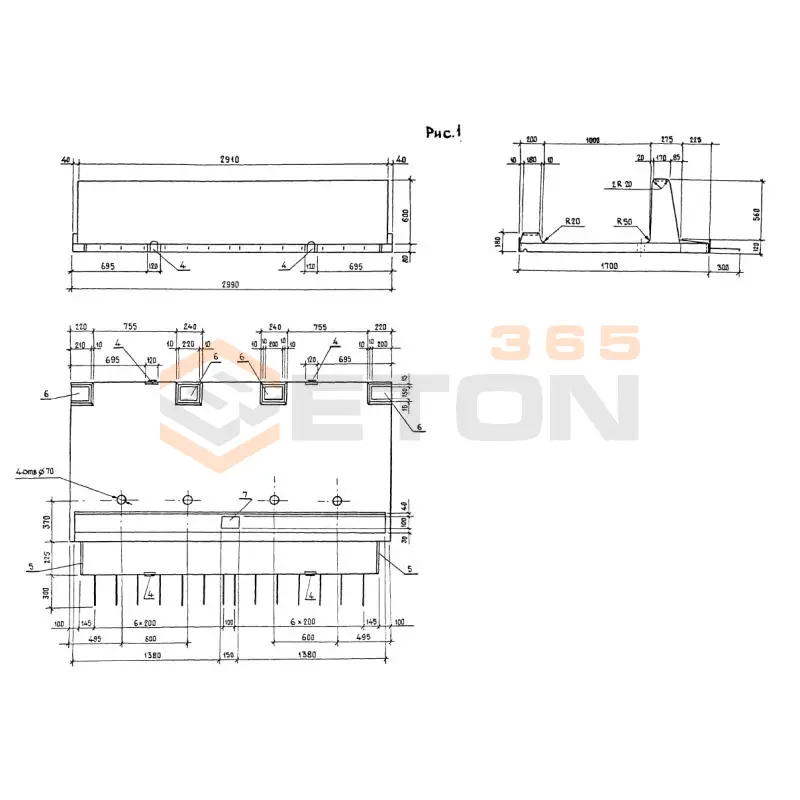 Блоки тротуарные Серия 3.503.1-81 Т 100-60 ТАIII-2