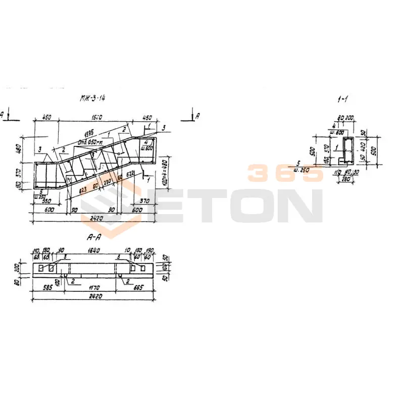 Лестничные косоуры ТП 310-4-1 МЖ 3-14