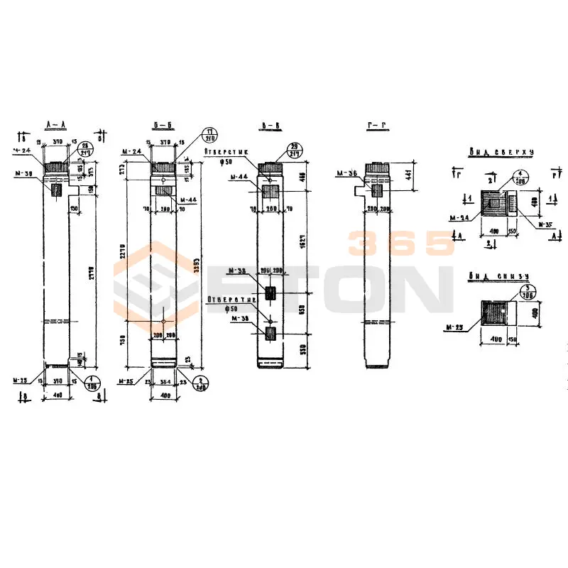 Колонны сечением 400х400 Серия ИИ 04-2 КП 29-33-4