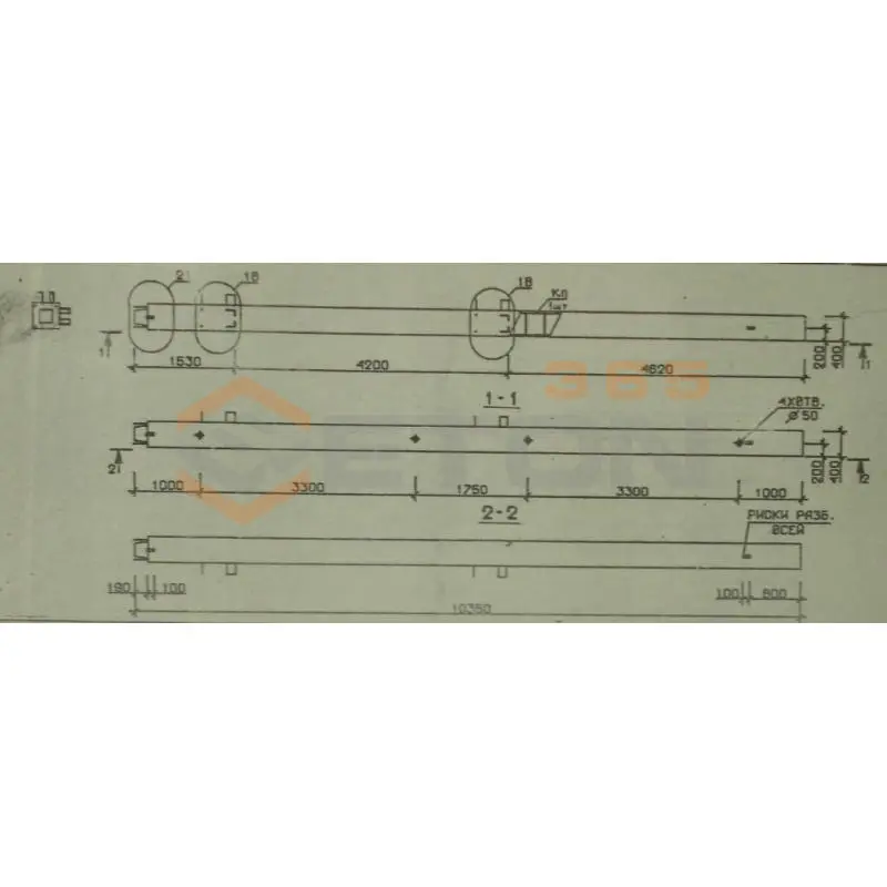 Колонны сечением 400х400 мм для зданий с высотами этажей 4,2 м Серия 1.020.1-2с/89 5КН 42-104-11 с