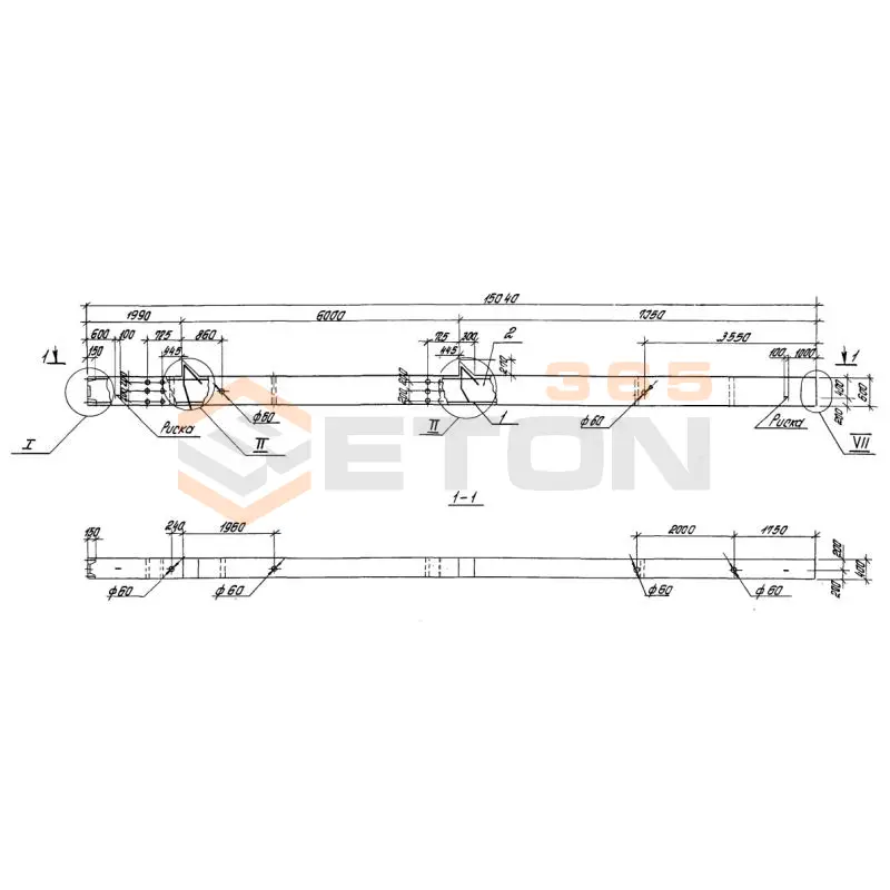 Колонны высотой 6,0; 7,2 м Серия 1.420.1-19 К 33-19