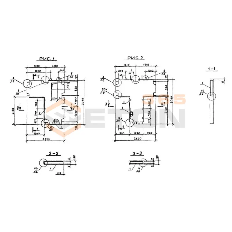 Панели внутренних стен Серия 1.090.1-2с ПВГ 28-30-13-1 твс (1.090.1-2с)