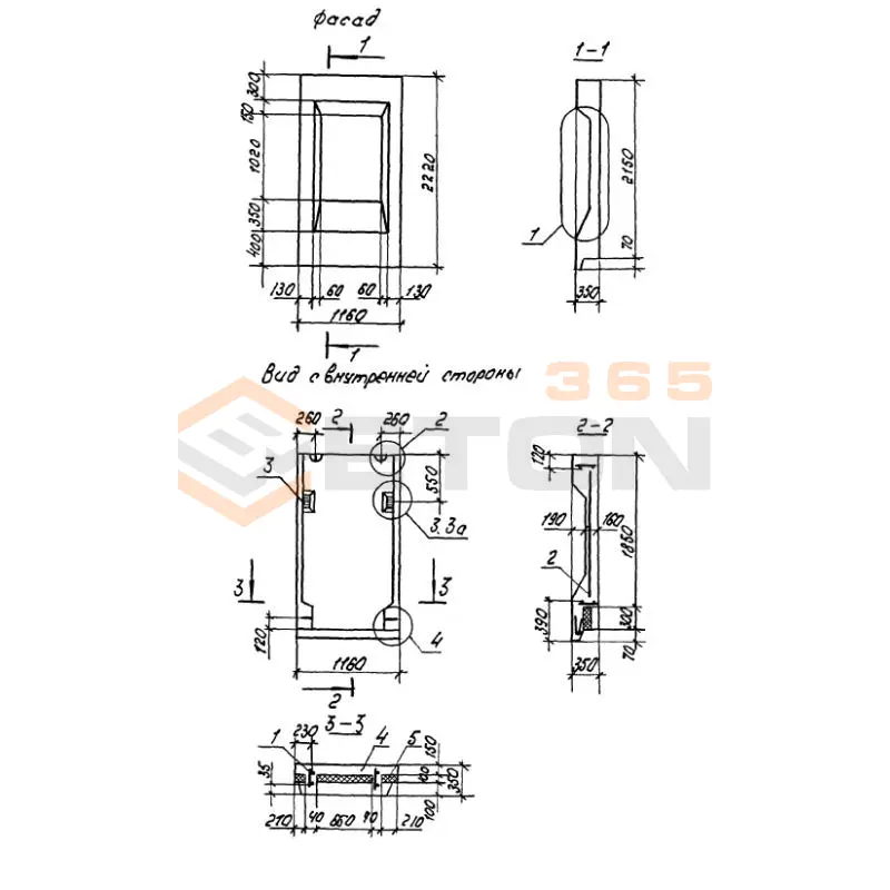 Панели опорные Серия 1.100.1-7 1НЧ 12-22-35-150 т