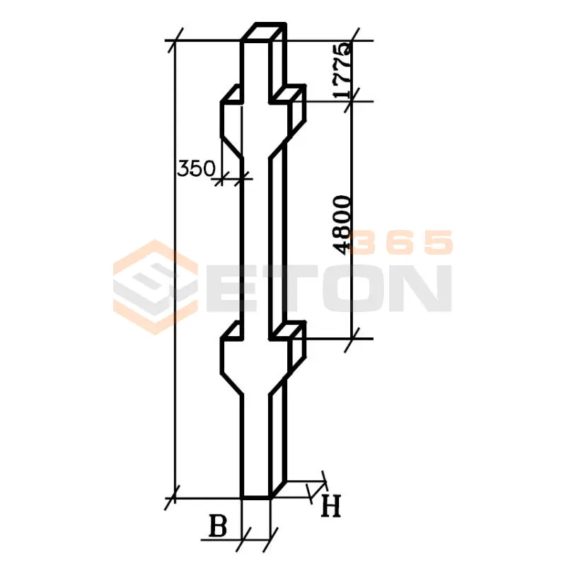 Колонны железобетонные для многоэтажных производственных зданий на высоту этажа 4,8 м Серия 1.420-12 вып. 2 К 36а-1