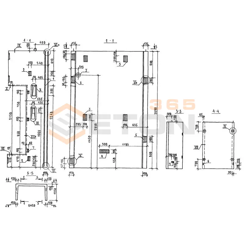Блоки шахт лифтов Серия 1.089.1-1 БШЛ 100-36-1