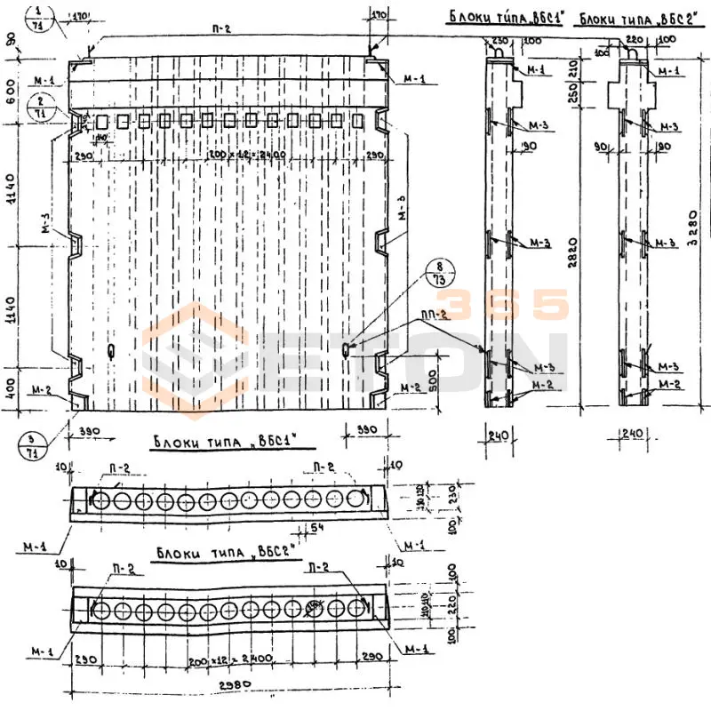 Блоки вентиляционные Серия ИИ 04-16 ВБС 1-30-33 (ИИ 04-16)