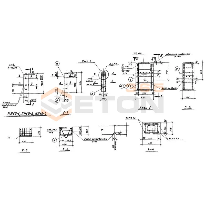 Колонны нулевого цикла Серия ИИ 60 КН 10-1 (ИИ 60)