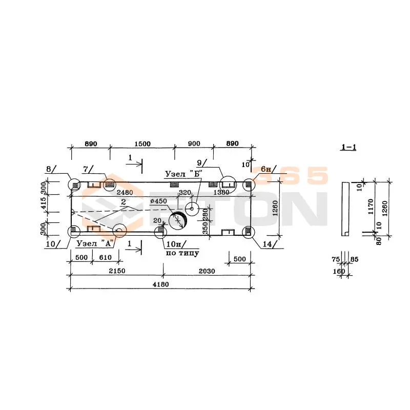 Плиты лифтового холла Альбом ИЖ 4.2-1 ПЛХ 2