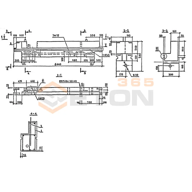 Блоки внутренних стен Серия 1.134.1-13 БВП 34-6-30-75 п-1