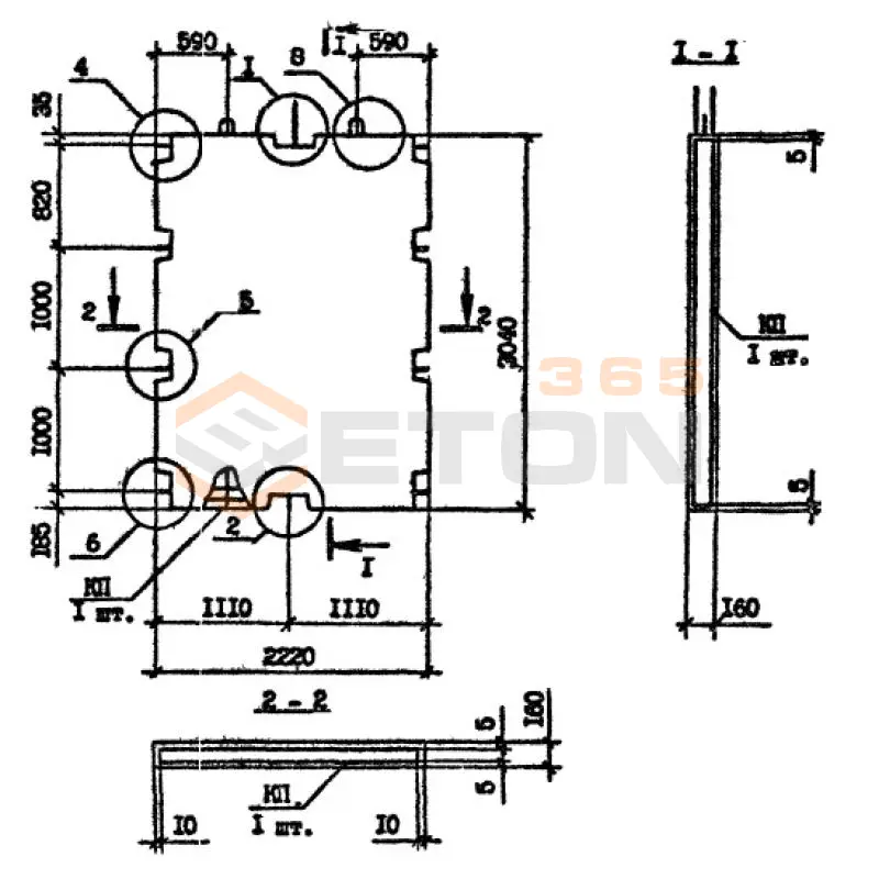 Панели внутренних стен Серия 1.090.1-7с ПВ 22-30-1 тс (1.090.1-7с)